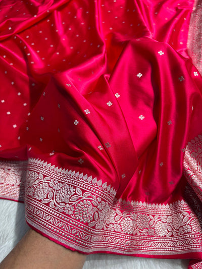 Dark Pink Shades Booti Mashru Silk Saree MCS70