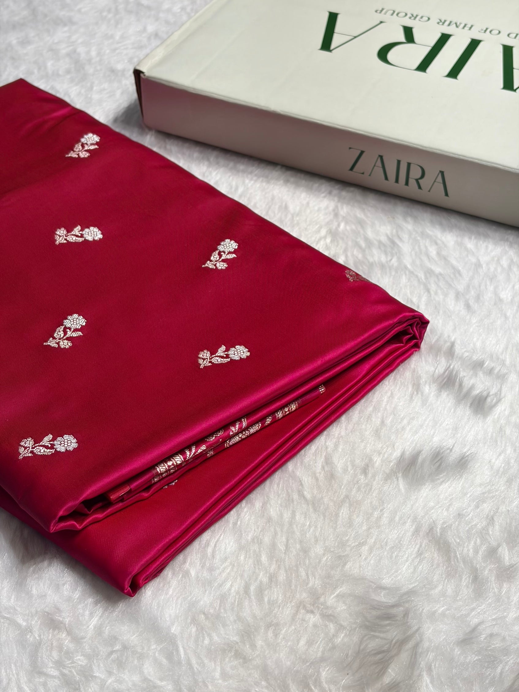 Rani Boota With Floral Border Mashru Silk Saree MSM-86