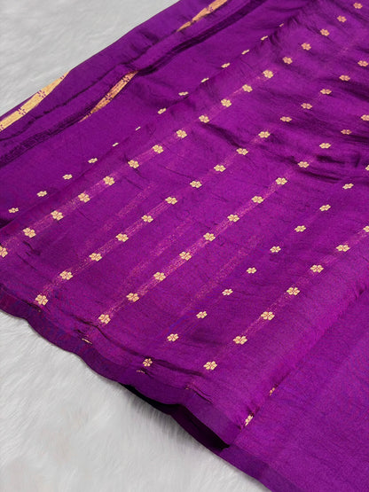 Wine Shades Meena Boota Handwoven Raw Mango Silk RM-35
