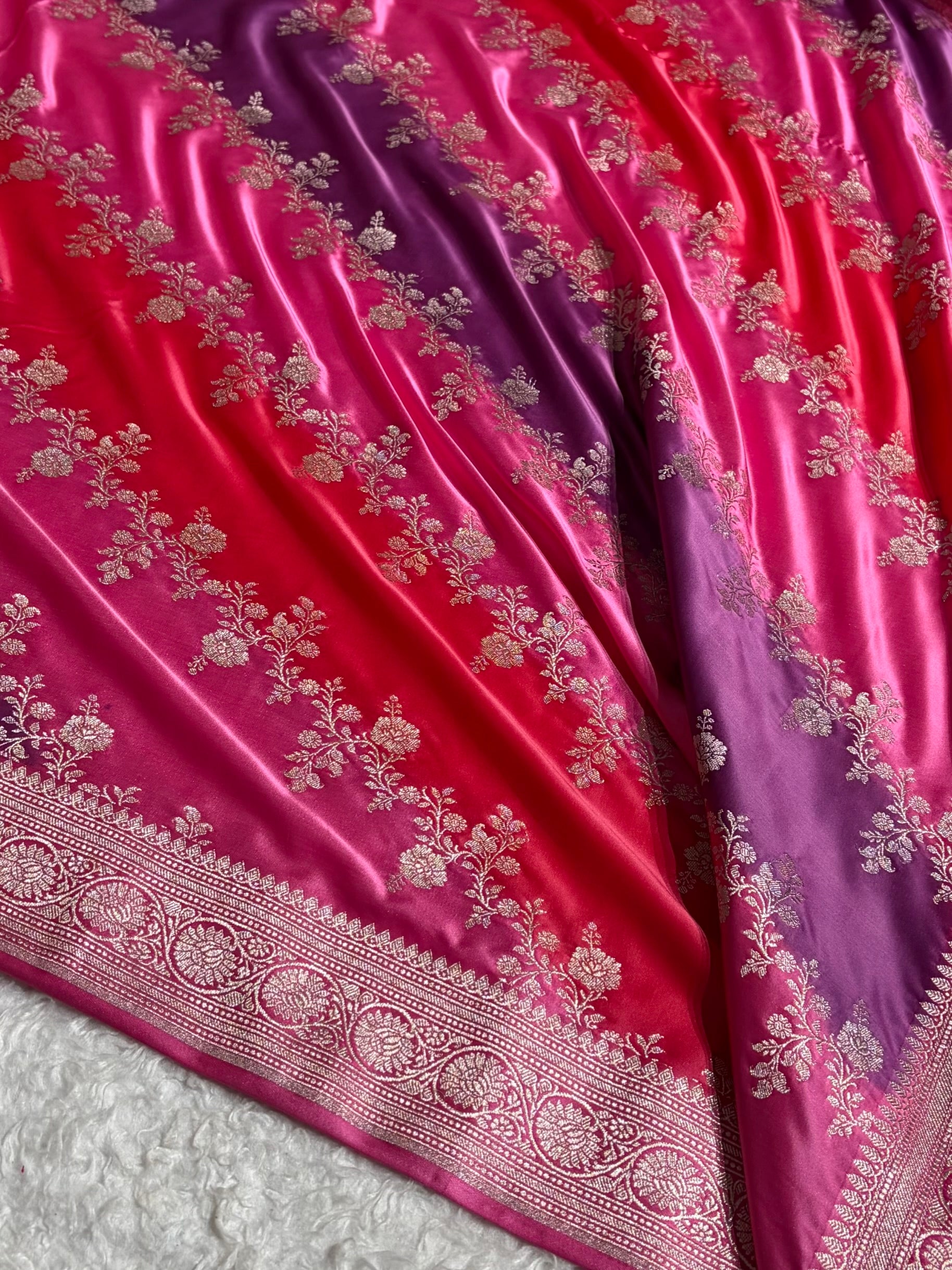 Pink Rangkat Banarasi Cross Mashru Silk Saree MSRK01