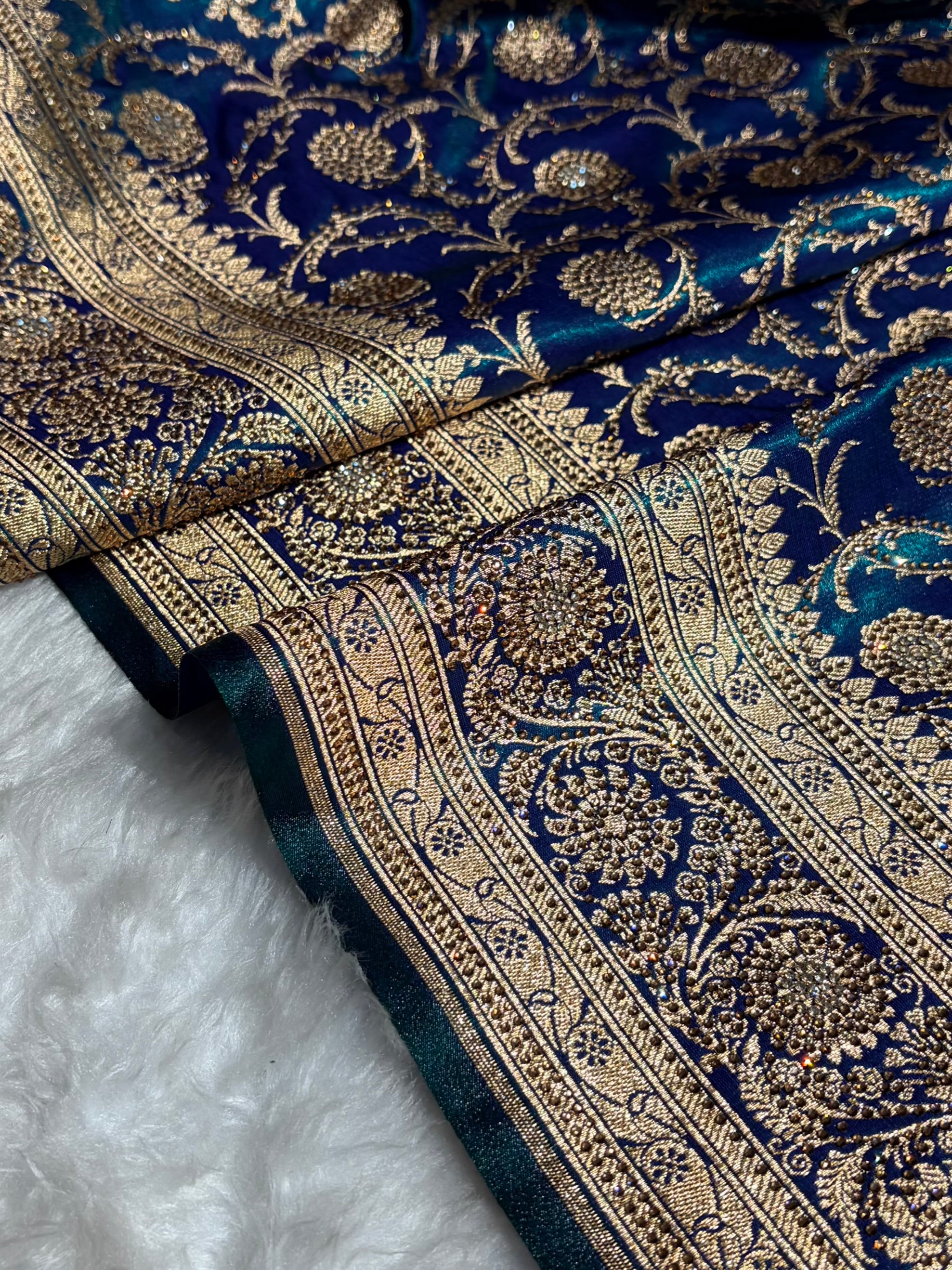 Banarasi Bridal Peacock Jaal with Swarovski Stone BSS13 (E)