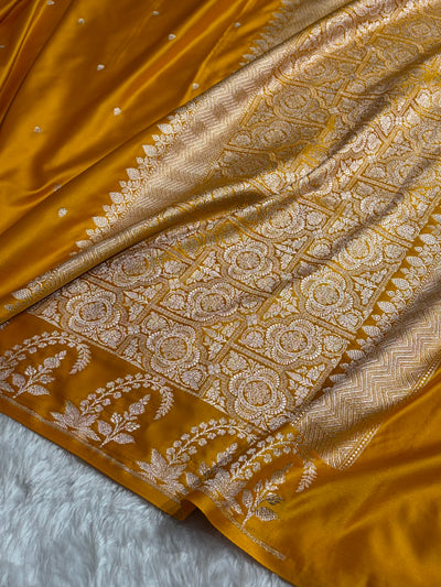 Mustard Shade With Booti Pattern Mashru Silk Saree