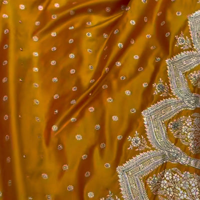 Mustard Katan Silk with Ari and Stone BSK03