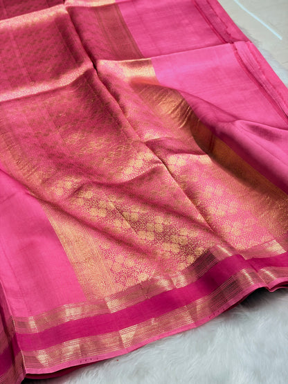 Pink Boota Handwoven Raw Mango Silk RM-29