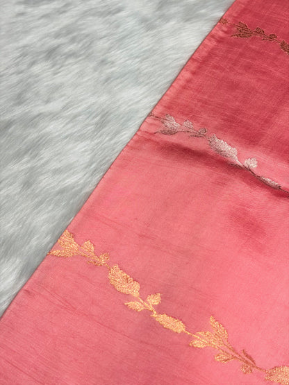 Peach Shades Handwoven Pure Raw Mango Silk RM-39