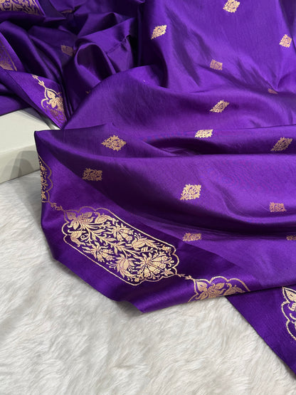 Purple Shades Handwoven Pure Katan Paper Silk RM-71