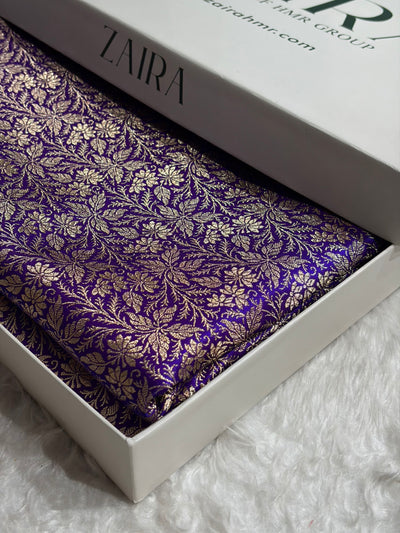 Purple Shades Brocket Satin Silk Saree Banarasi Saree Shades SS30