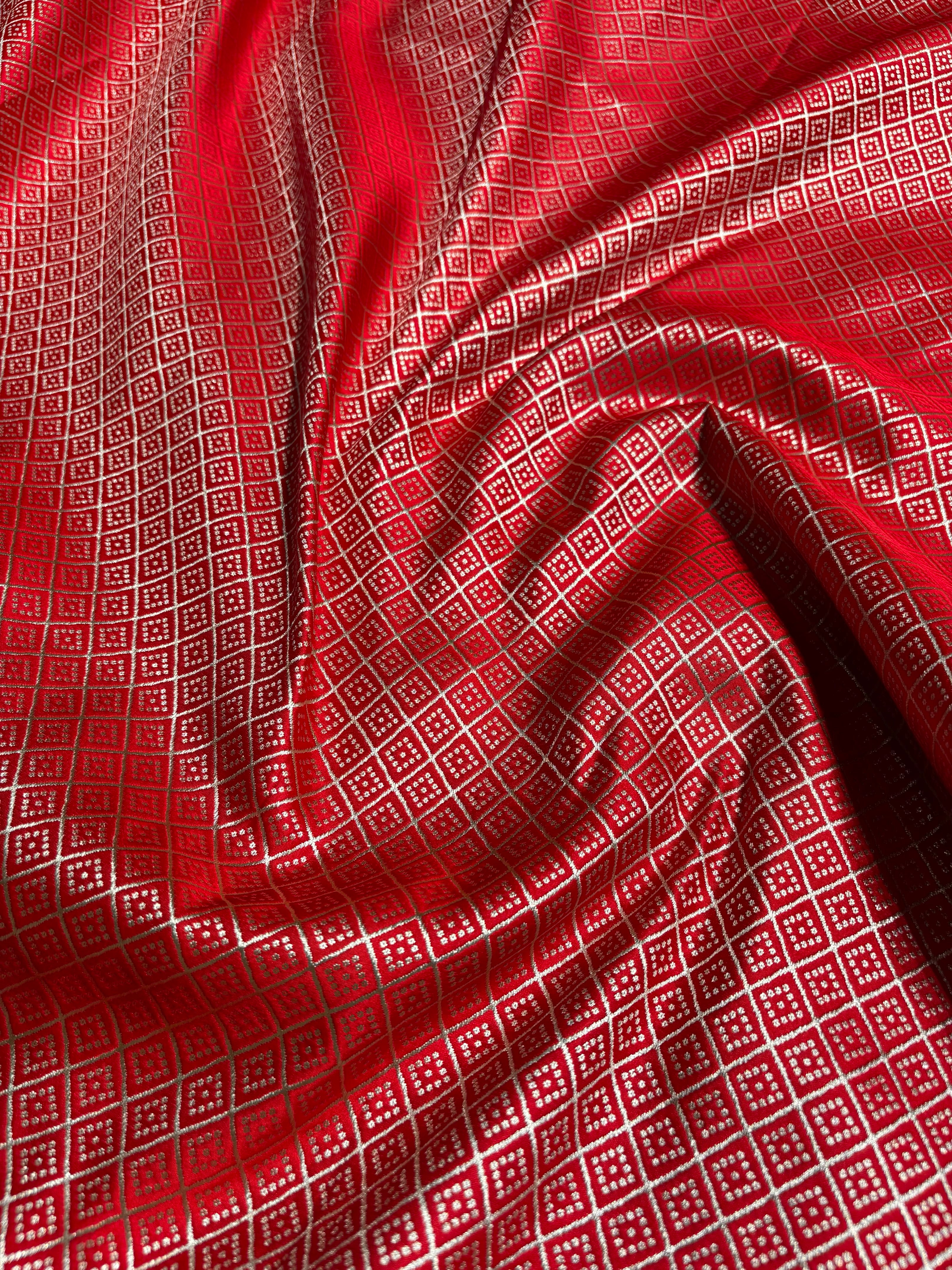 Red Shades Floral Border Mashru Silk Saree MSM-62