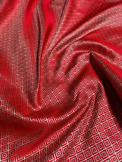 Red Shades Floral Border Mashru Silk Saree MSM-62