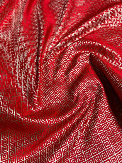 Red Shades Floral Border Mashru Silk Saree MSM-62
