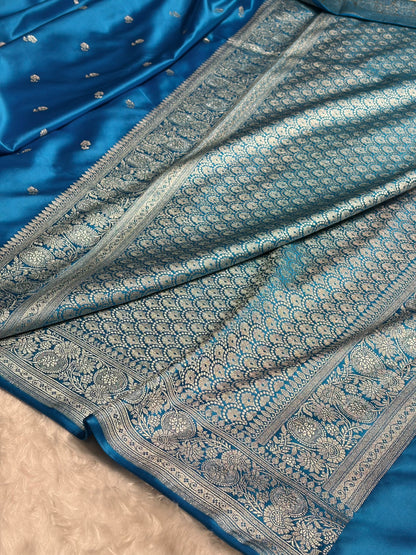 Firozi Shades Booti Mashru Silk Saree MS73