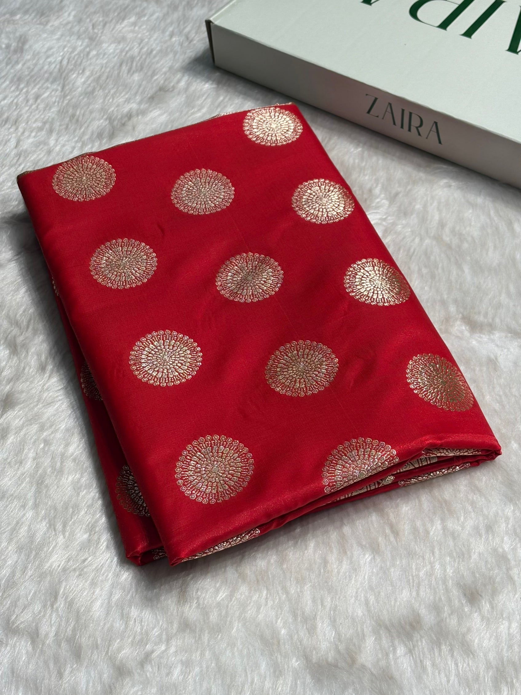 Red Shades Banarasi Satin Silk Saree SS33