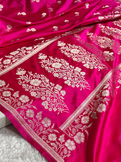 Rani Boota With Floral Border Mashru Silk Saree MSM-87