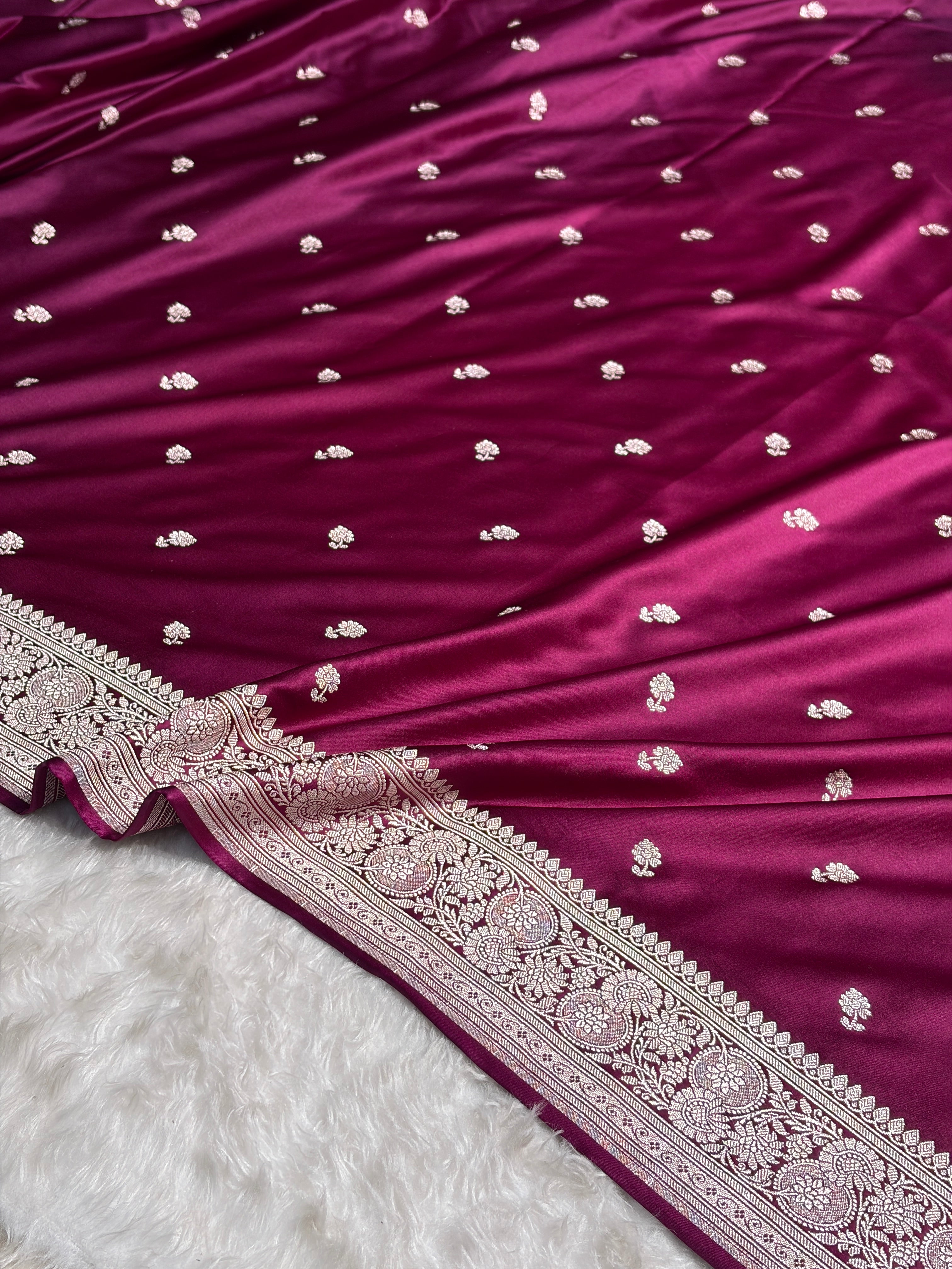 Banarasi Wine Shades Booti Mashru Silk Saree MS73