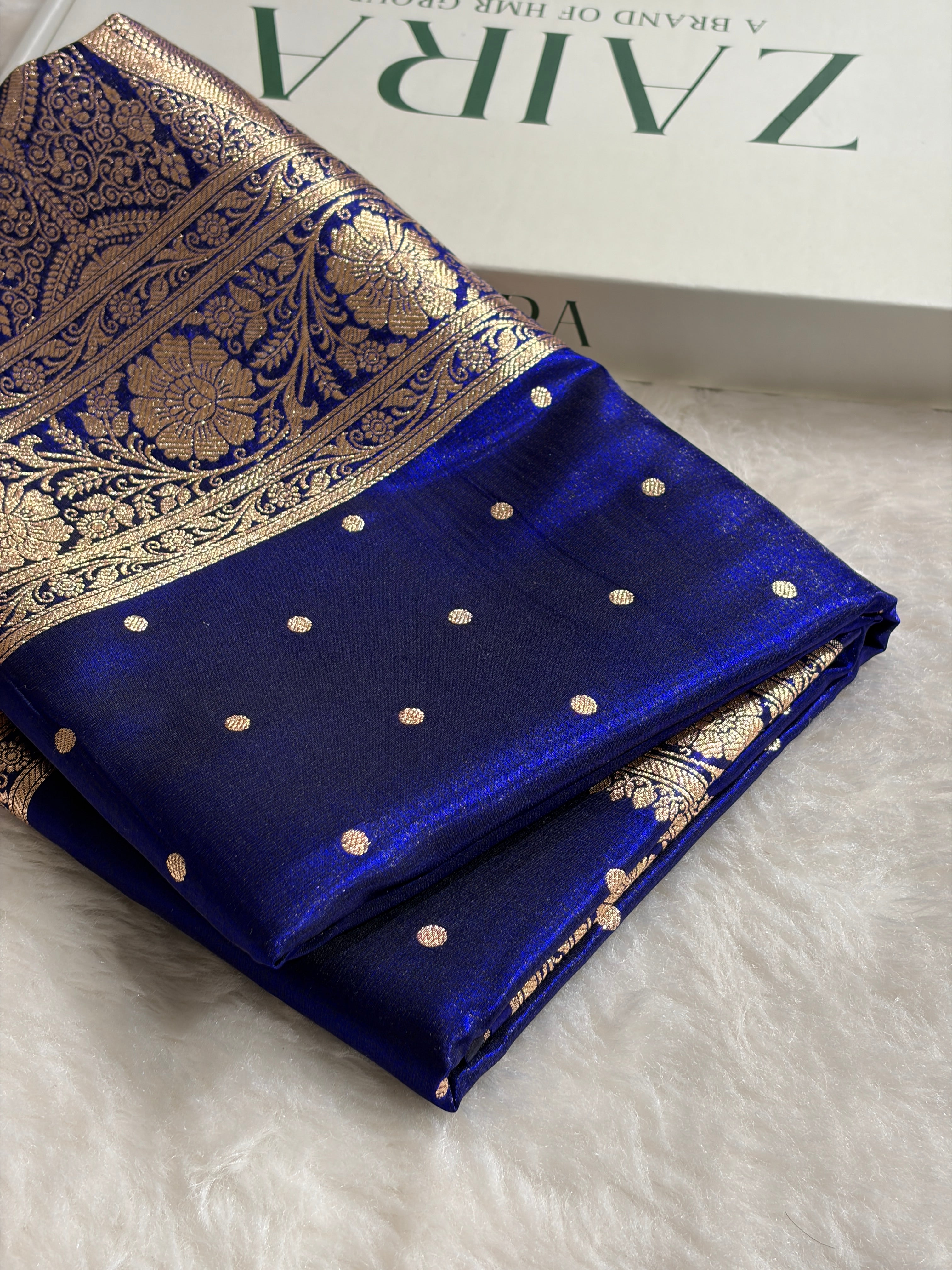 Satin Silk Dot Booti in Royal Blue Shades SS08