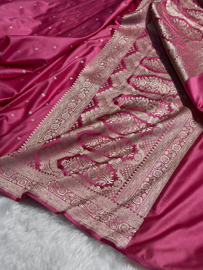 Baby Pink Booti Mashru Silk Saree MCS26