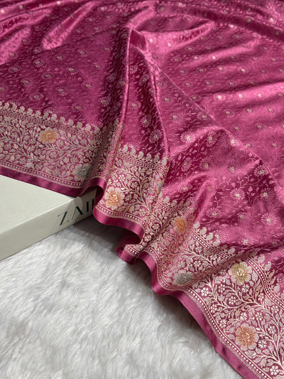 Mauve Shades Minakari Booti Tanchoi Mashru Silk Saree MCS49