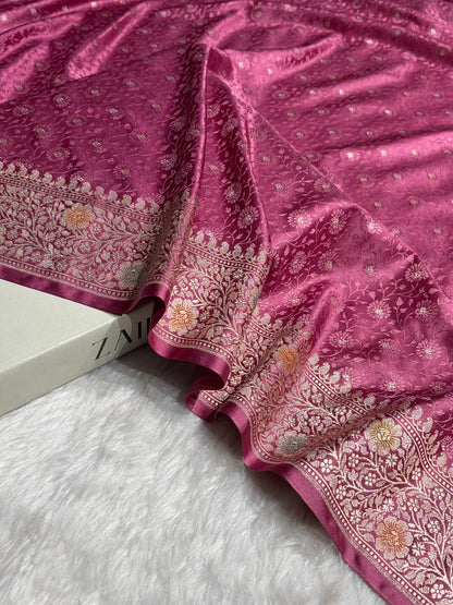 Mauve Shades  Minakari Booti Tanchoi Mashru Silk Saree MS49