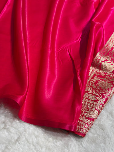 Cross Rani Shades Booti Pattern Banarasi Satin Silk Saree SS58