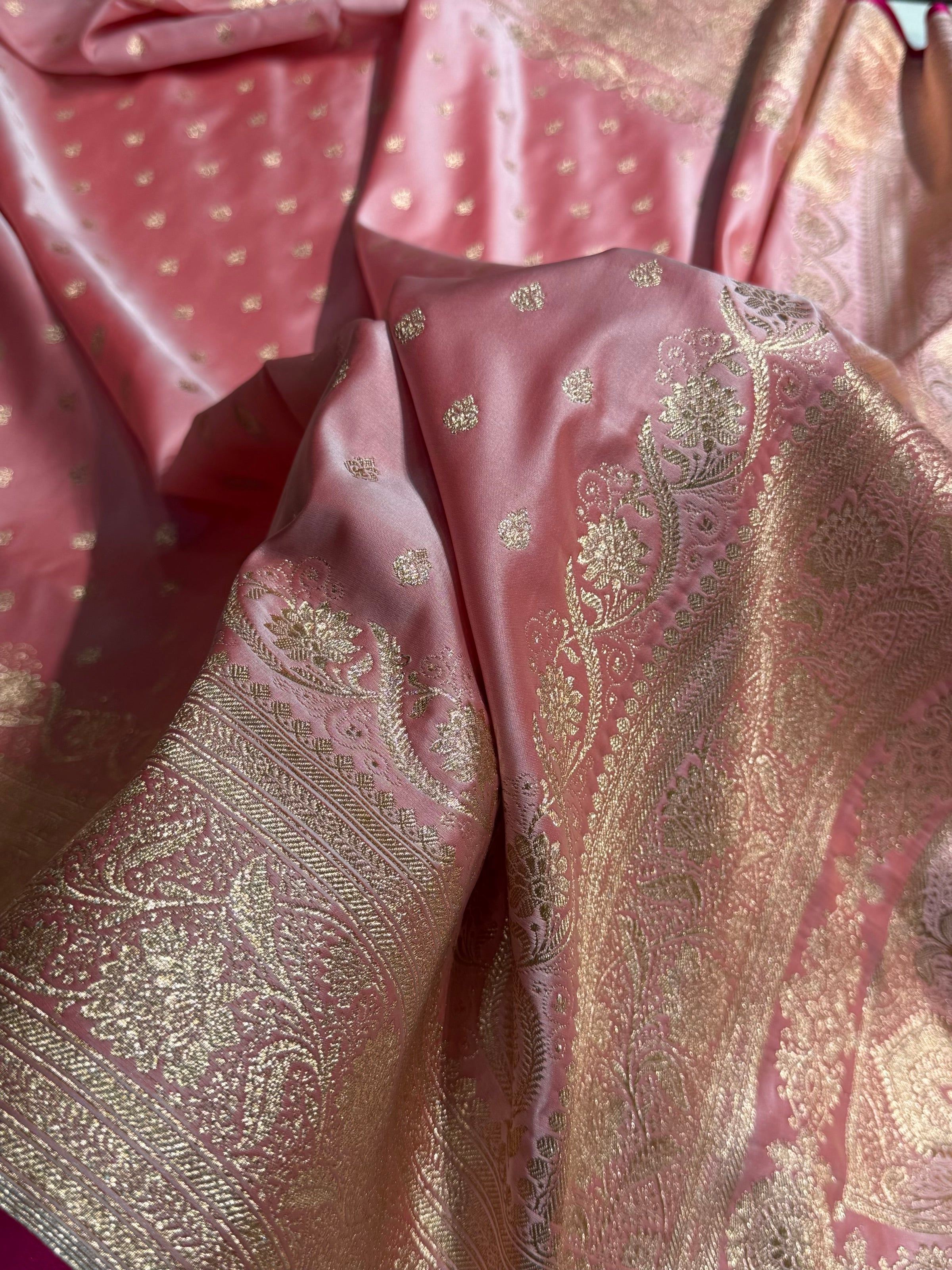 Katan Silk Saree In Baby Pink Shades SK08
