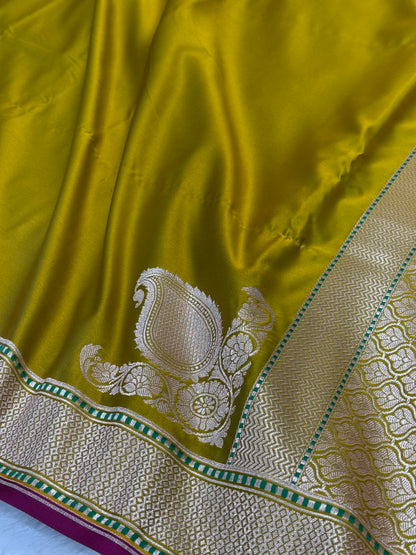 Plain Mashru with Mehendi Green Shades MSM 51