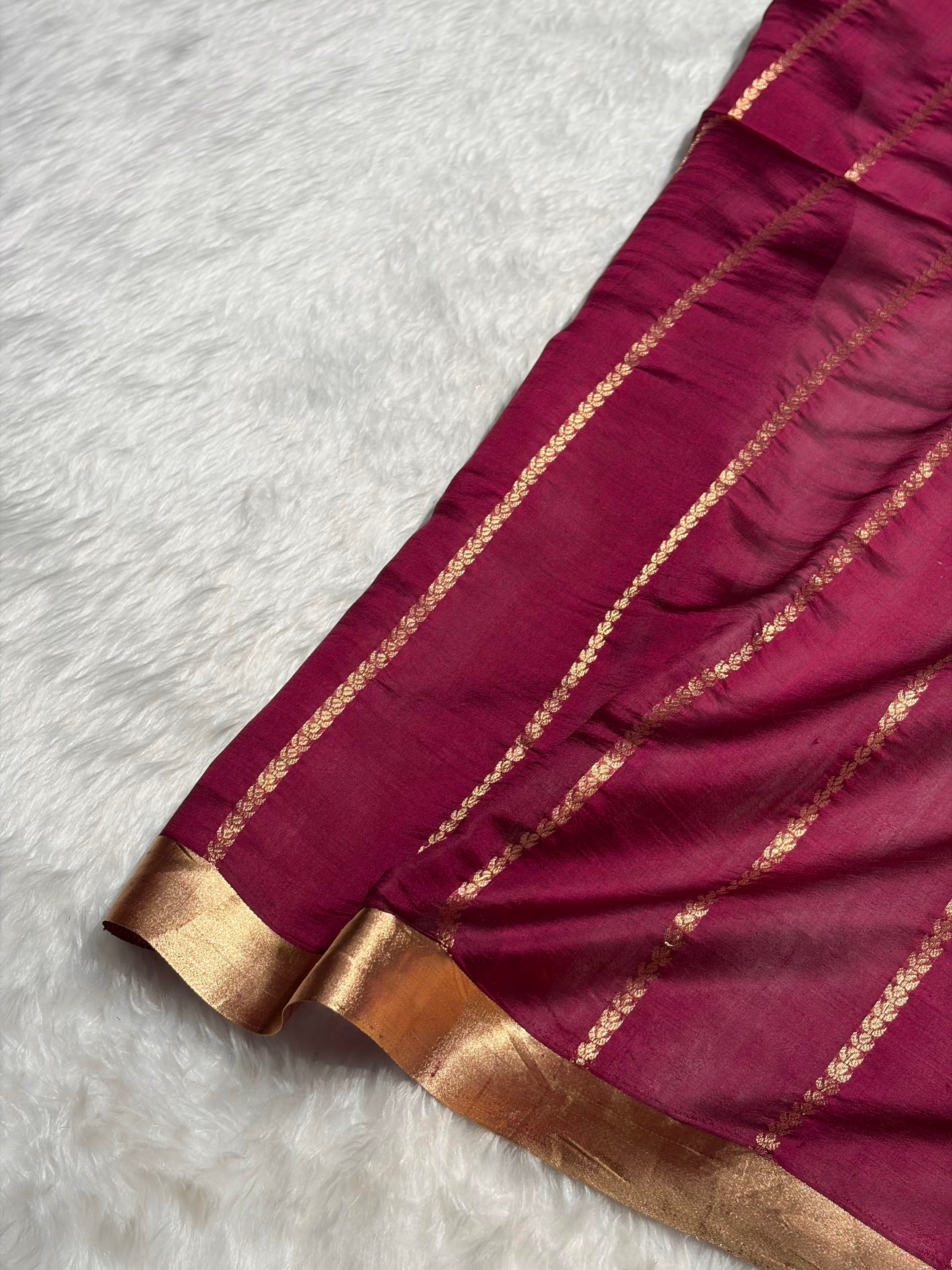 Wine Shades Handwoven Pure Raw Mango Silk RM-39
