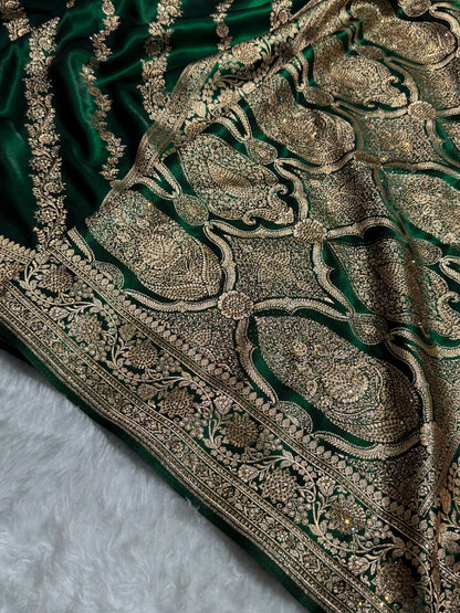 Bottle Green Shades Cross with Swarovski Stone Work BSS10