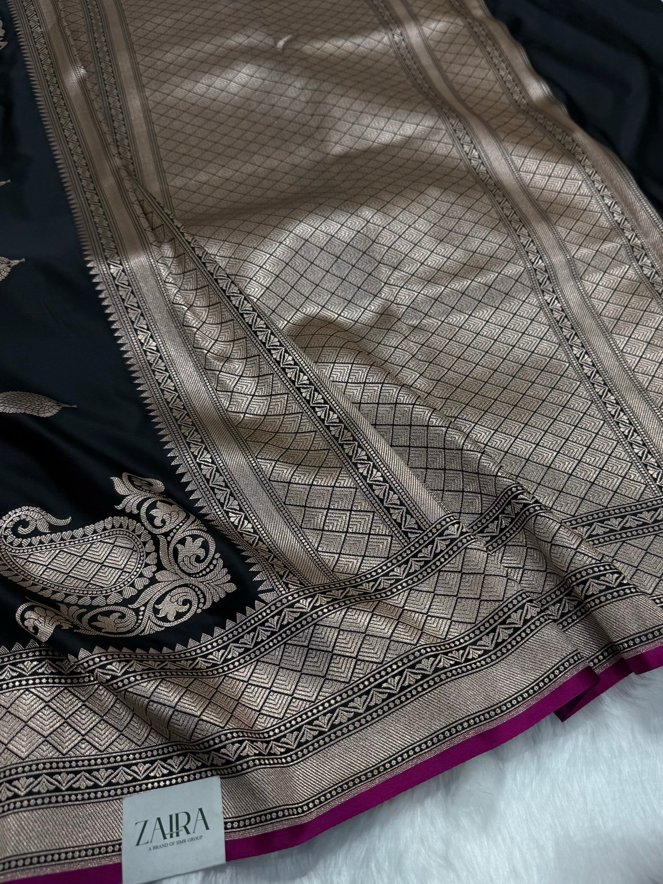 Black Mashru Silk Saree for Festive Seasons MSM 24