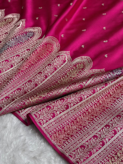 Skirt Border Rani Minakari Mashru Silk Saree MS13