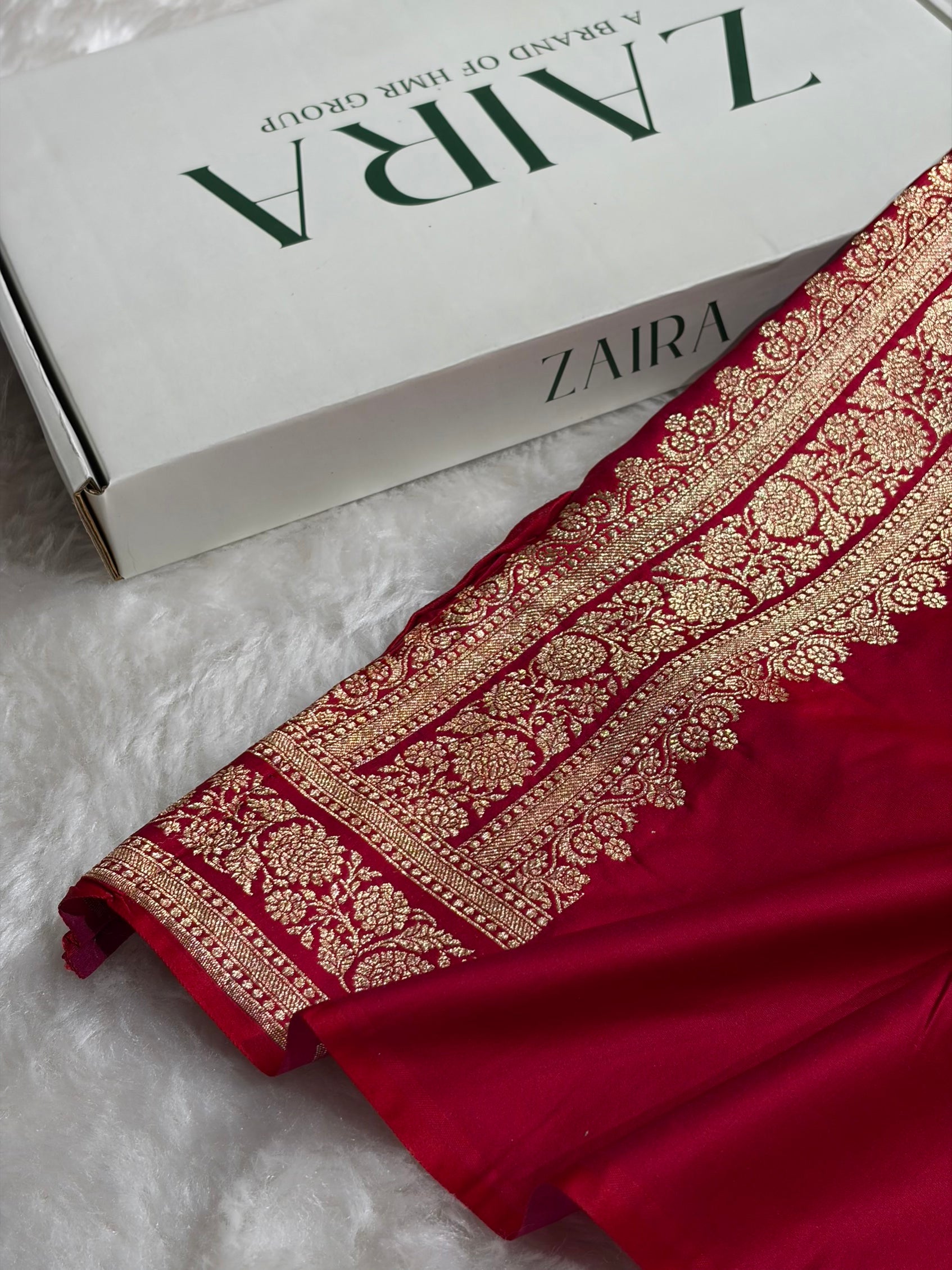 Cross Rani Booti Pattern With Gotta Patti Work Satin Katan Silk Saree SKGP49