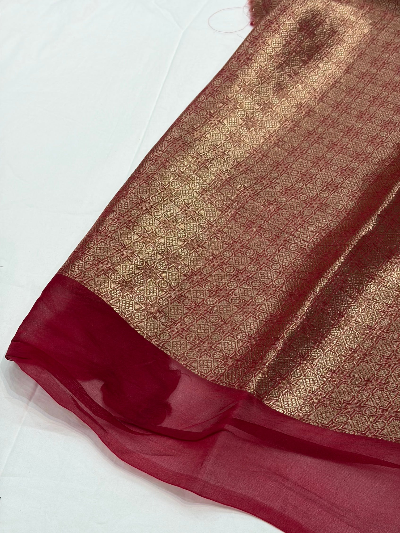 Banarasi Pure Organza Maroon Banarasi Silk Saree