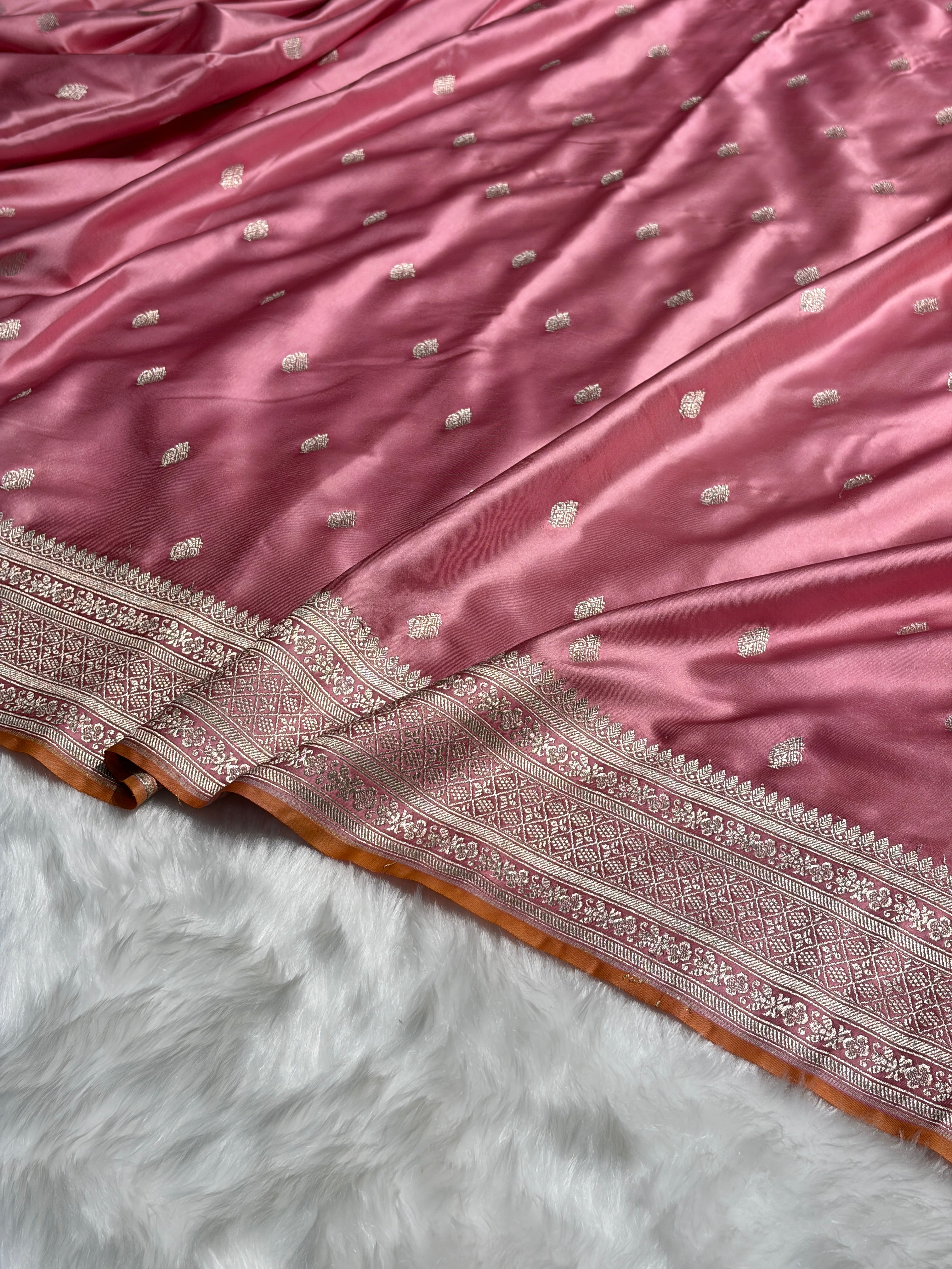 Baby Pink Shades Mashru Silk Booti MS39