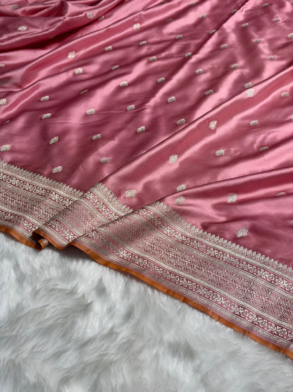 Baby Pink Shades Mashru Silk Booti MS39