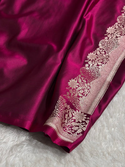 Wine Shade With Booti Pattern Mashru Silk Saree