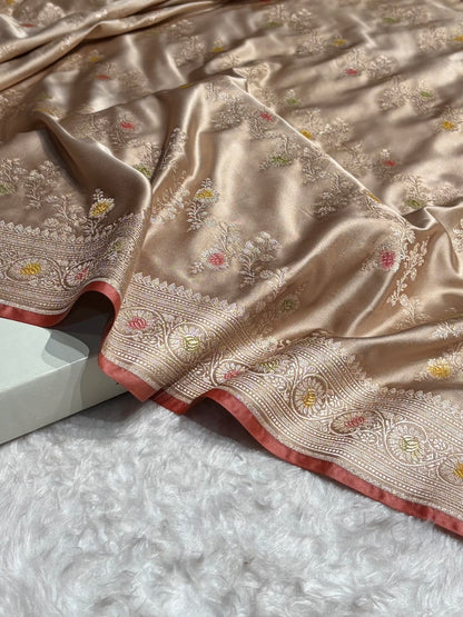 Tusser Minakari Banarasi Cross Mashru Silk Saree MS01