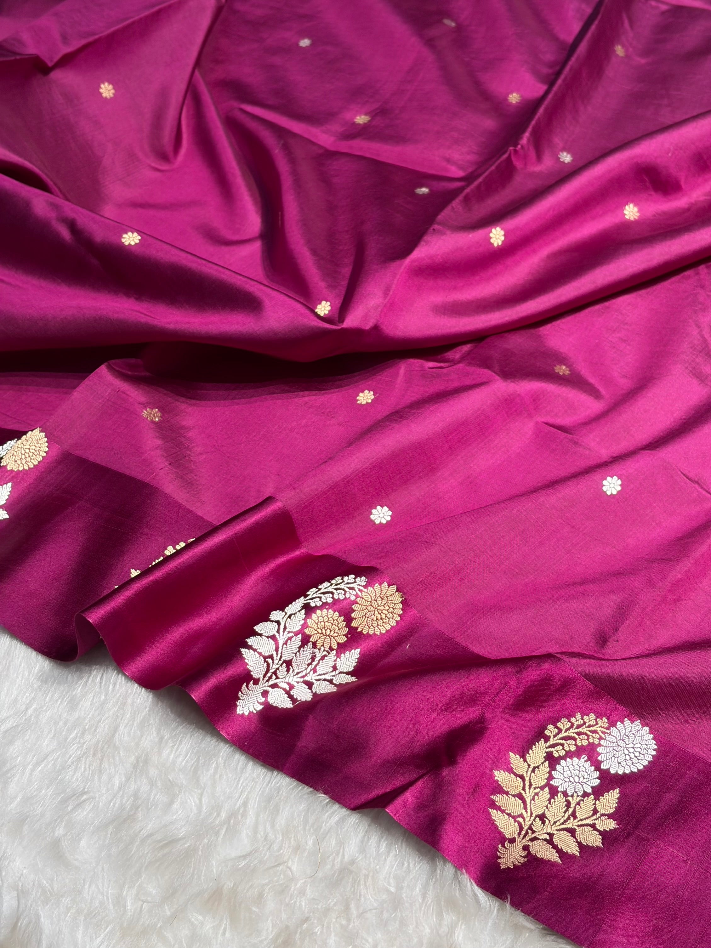 Wine Shade Handwoven Kaduwa Pure Katan Paper Silk RM-05