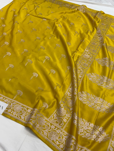 Mustard Shade With Booti Pattern Mashru Silk Saree