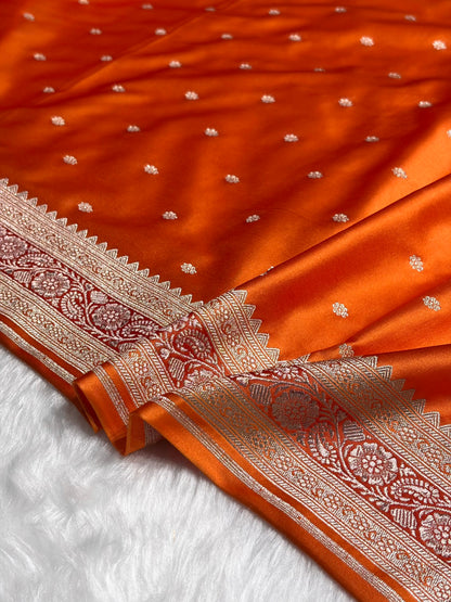 Orange Shades Booti Mashru Silk Saree MS26