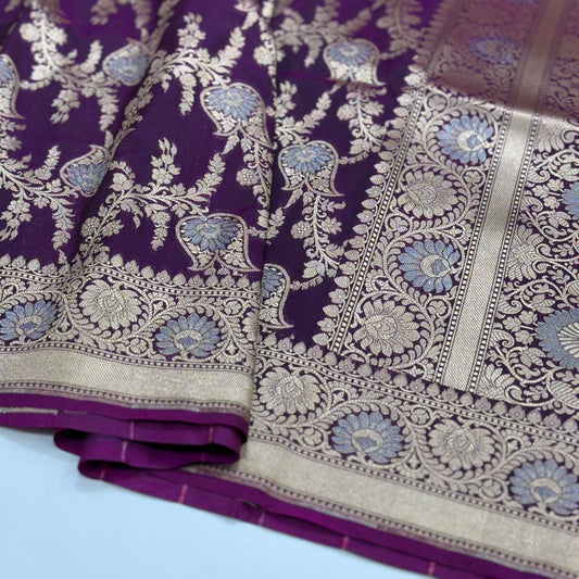 Purple Sona Rupa Jaal Blended Katan Silk