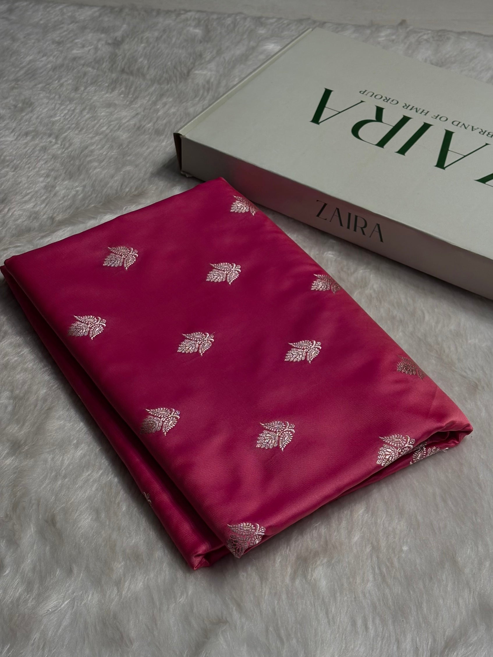 Pink Floral Boota With Floral Border Mashru Silk Saree MSM-80