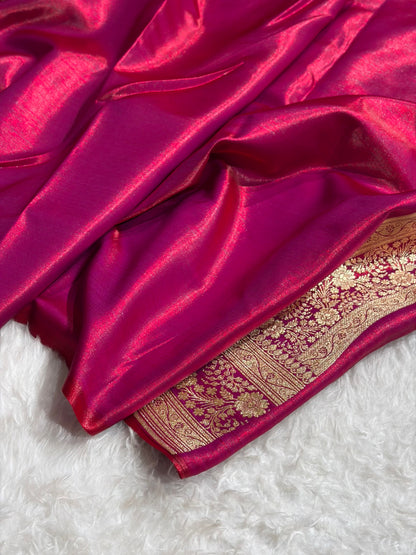 Ultra Light Weight Satin Silk Boota in Magentic Red Shades SS05