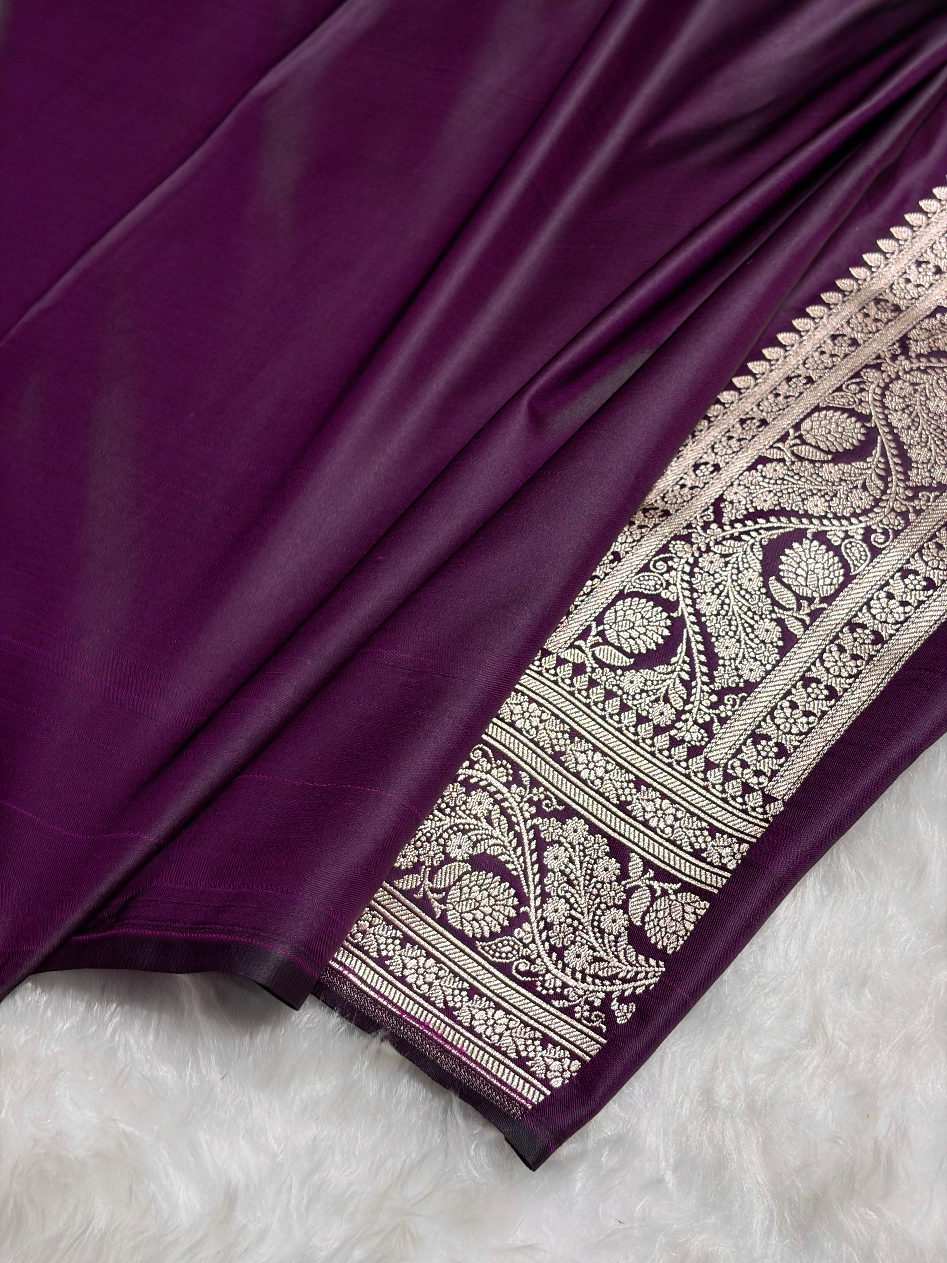 Magenta Shades Tanchoi Motif Mashru Silk Saree MST-11