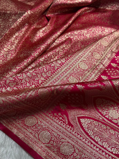 Rani Shades Brocket Satin Silk Saree Banarasi Saree Shades SS30