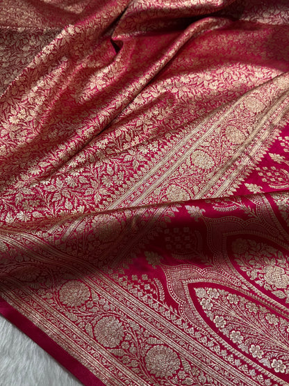 Rani Shades Brocket Satin Silk Saree Banarasi Saree Shades SS30