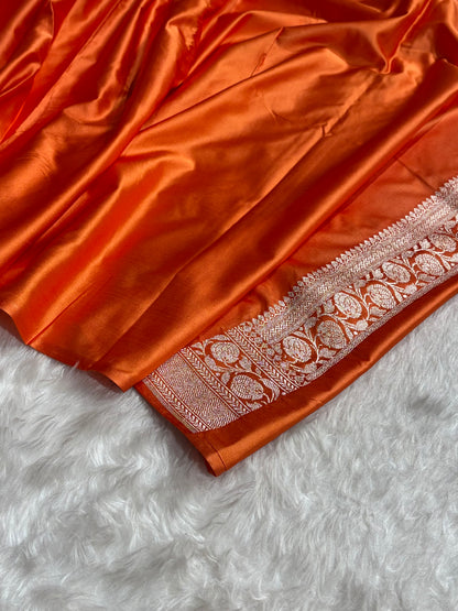 Orange Shades Minakari Boota Mashru Silk Saree MS35