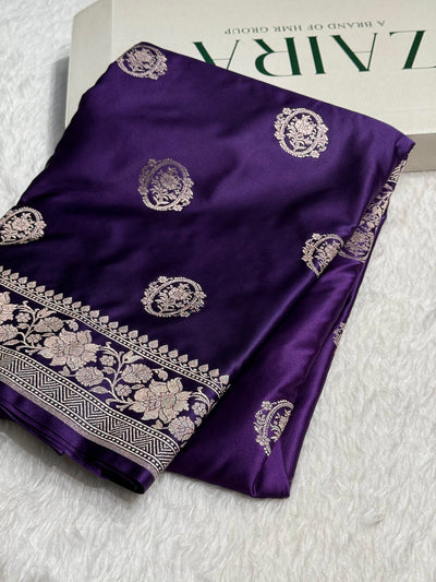 Purple Boota Mashru Silk Saree MCS24