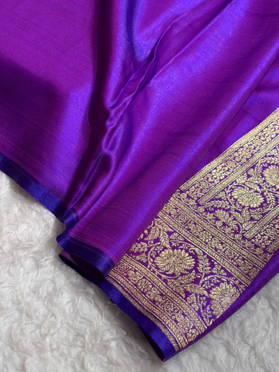 Purple Shades Boota Pattern Banarasi Satin Silk Saree SS45