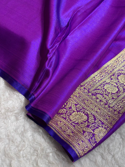 Purple Shades Boota Pattern Banarasi Satin Silk Saree SS45