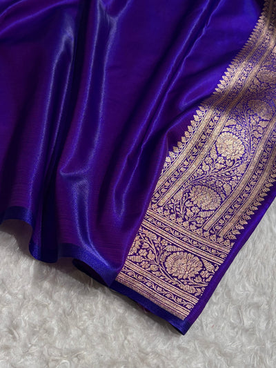 Purple Shades Brocket Satin Silk Saree Banarasi Saree Shades SS30