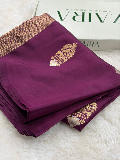 Wine Shades Handwoven Pure Paper Silk RM-51